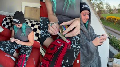 Aura Rolls & Smokes a Joint